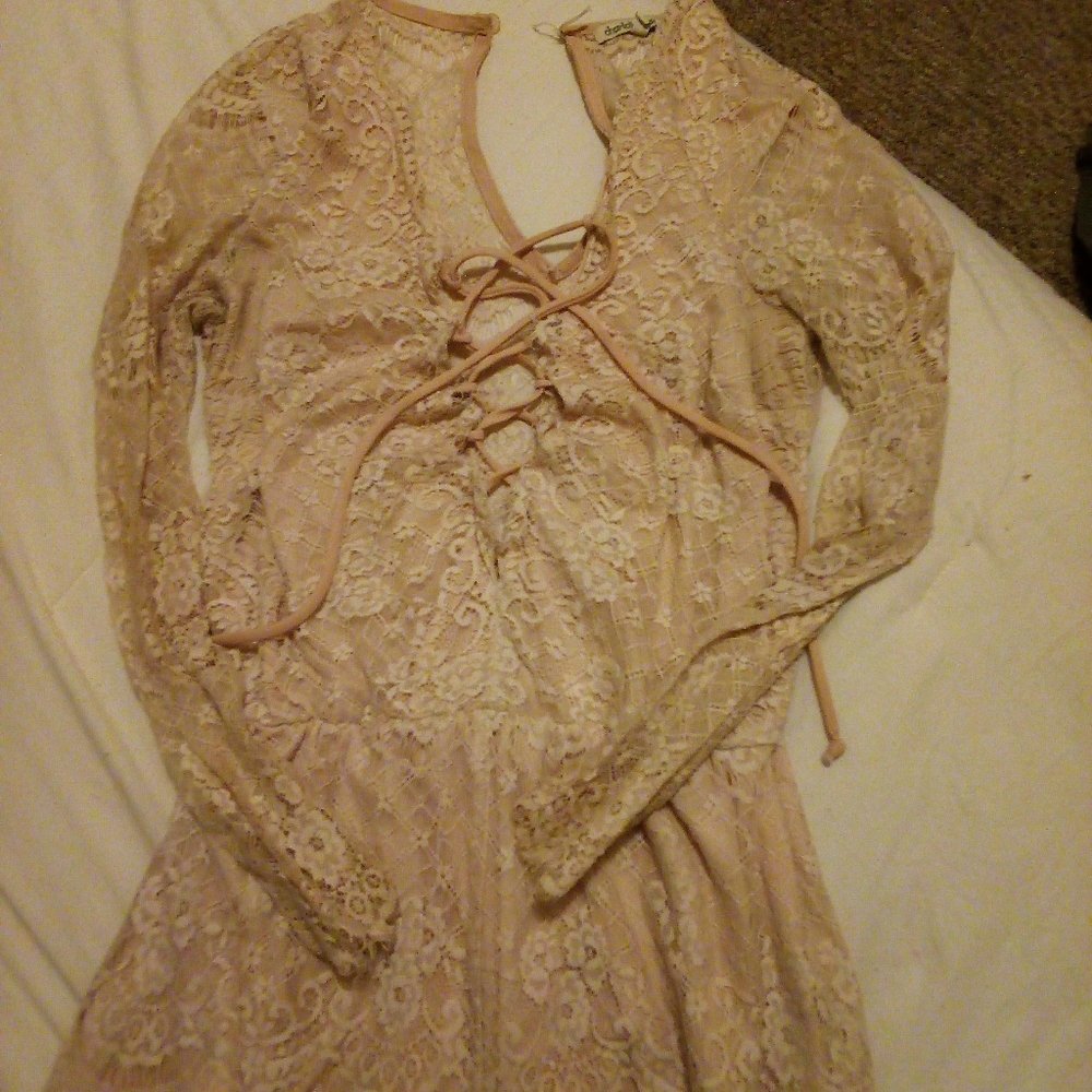 Light Pink Lace Romper